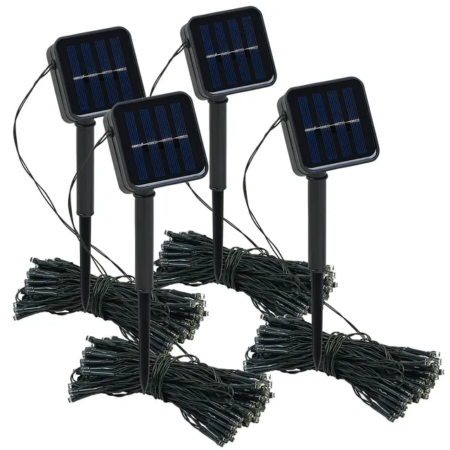 Lunartec Licht-Dekoration Solar-Lichterkette 4er-Set 12m warmweiß