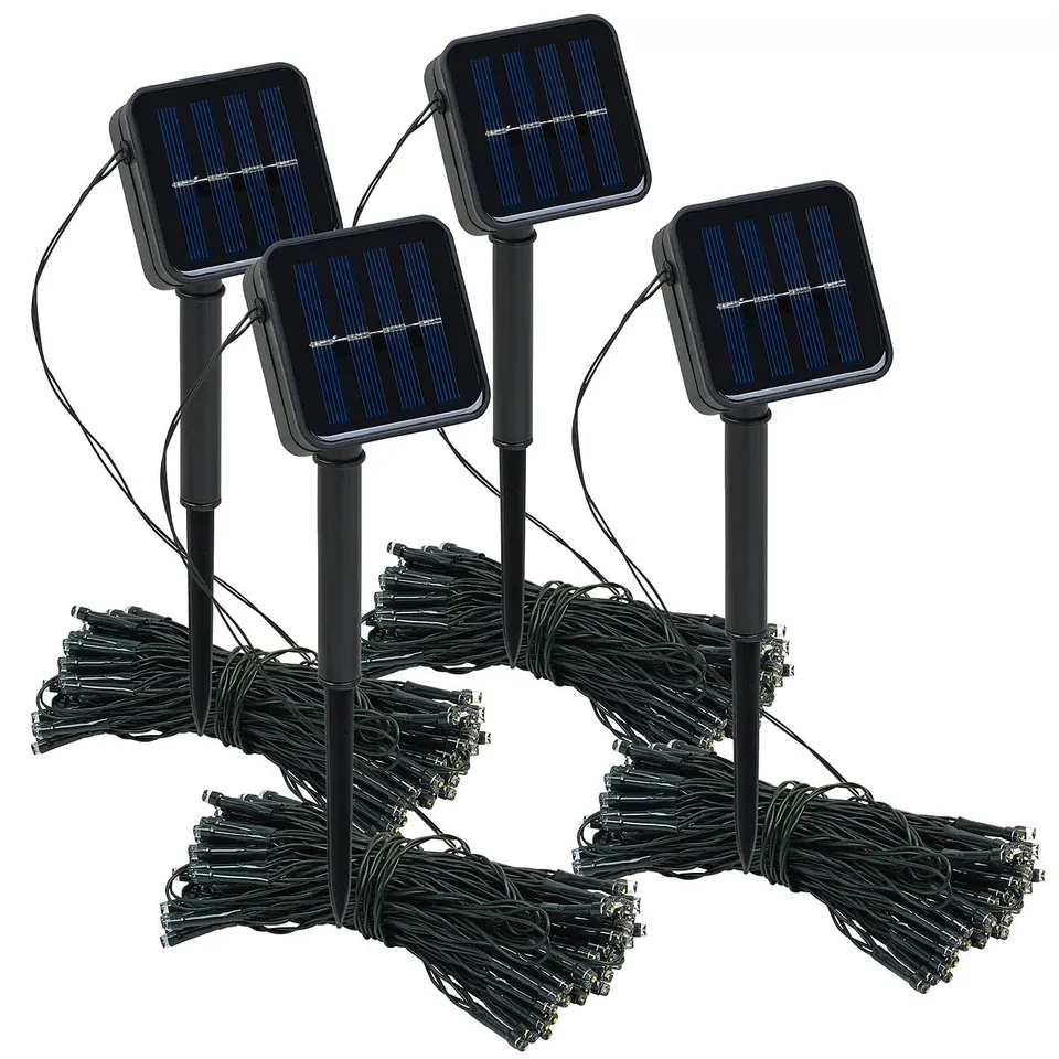 Lunartec Licht-Dekoration Solar-Lichterkette 4er-Set 12m warmweiß