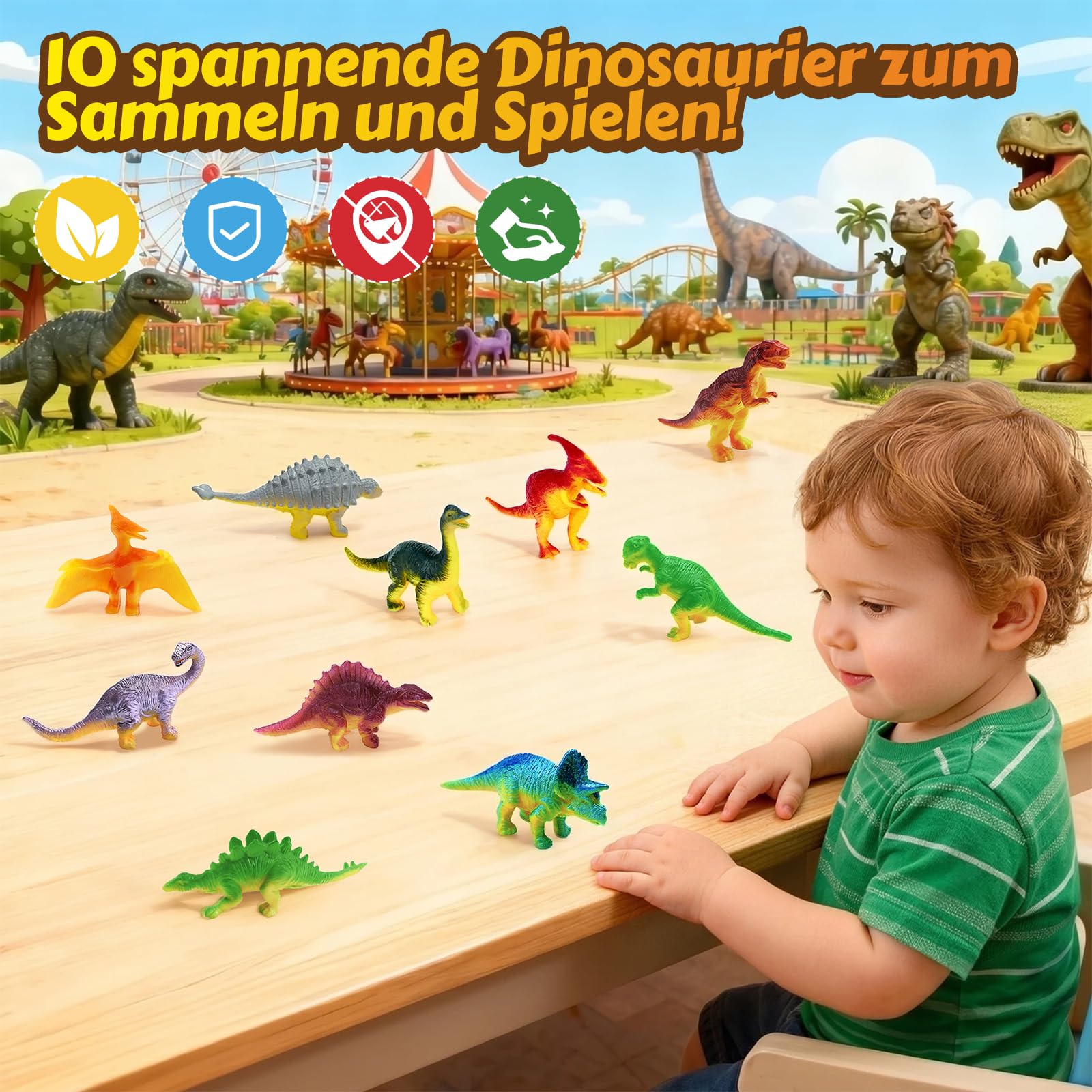 WEARXI Spielzeug Dino Greifspiel mit 10 Dinosauriern