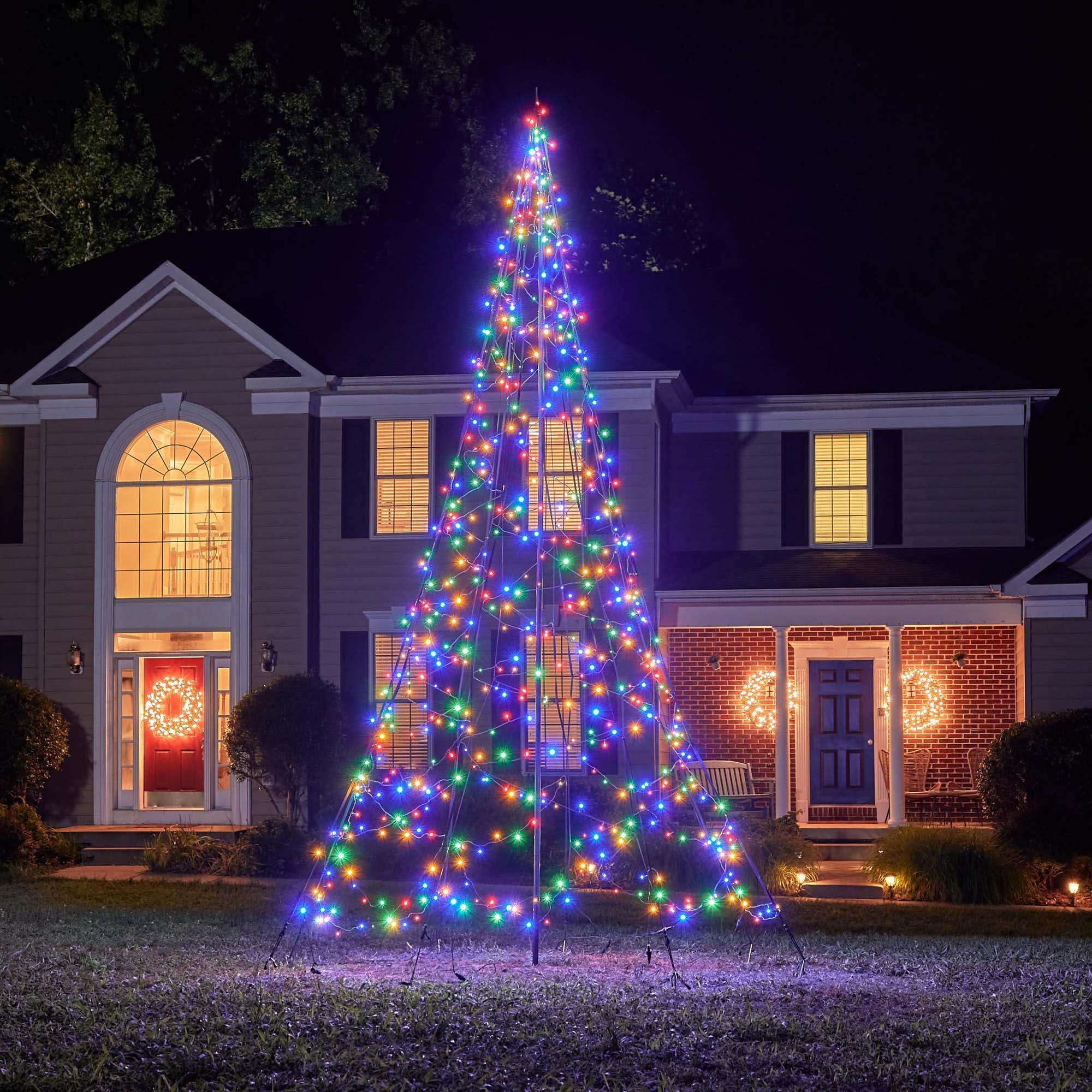 Fairybell Premium 4 Meter 640 LED Lichterbaum mehrfarbig mit Mast