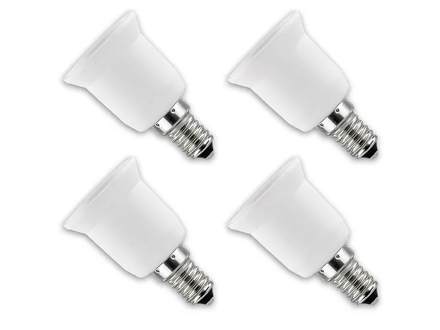 Lunartec Leuchtmittel Lampensockel-Adapter E14 auf E27 4er-Set