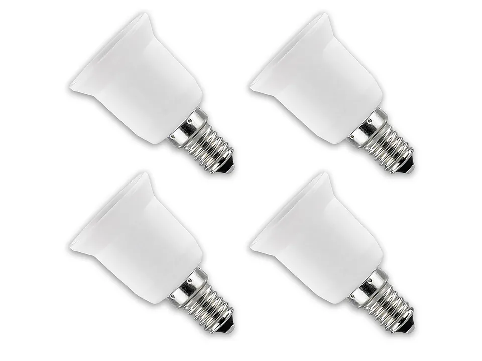 Lunartec Leuchtmittel Lampensockel-Adapter E14 auf E27 4er-Set