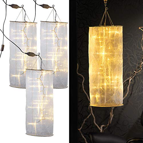 Lunartec Licht-Dekoration Organza-Lichtschlauch 3er-Set warmweiß