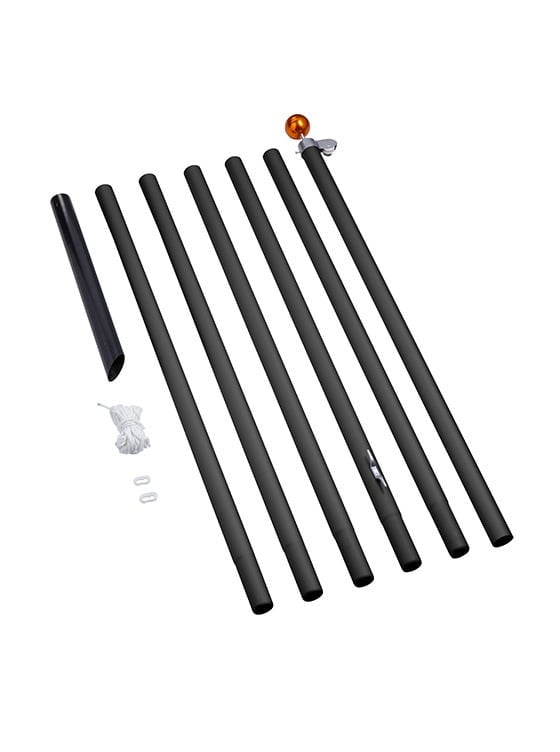 Fairybell Flagpoles Fahnenmast 7 m schwarz teilbar Alu