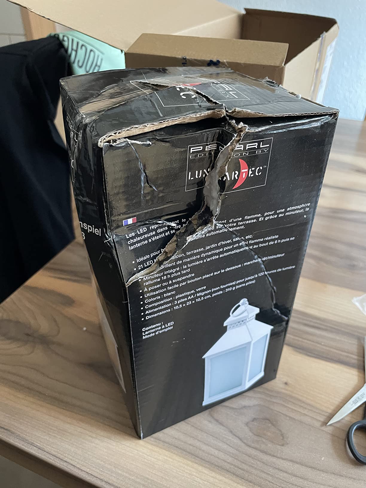 Lunartec LED-Laterne Flammenspiel Timer weiß batteriebetrieben
