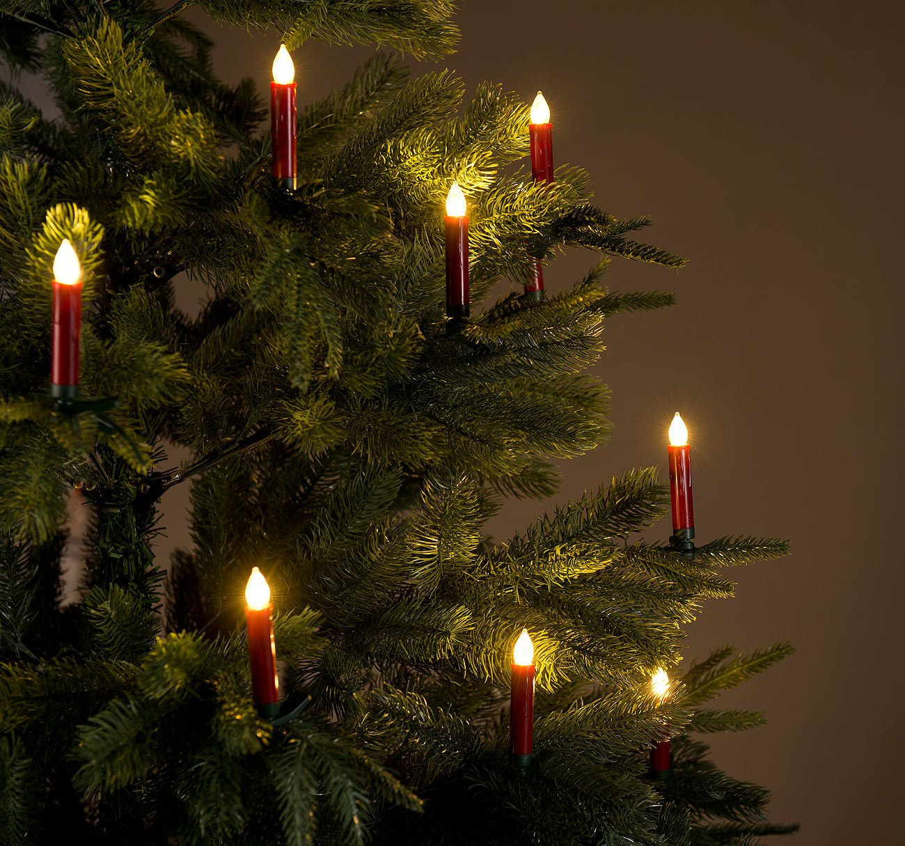 Lunartec Licht-Dekoration 20er LED-Weihnachtsbaumkerzen rot mit Fernbedienung