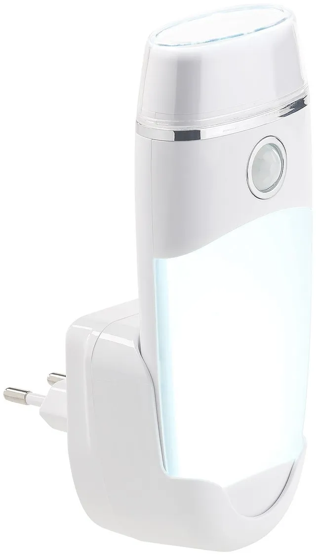 Lunartec 4in1 Steckdosenlampe Nachtlicht mit Akku