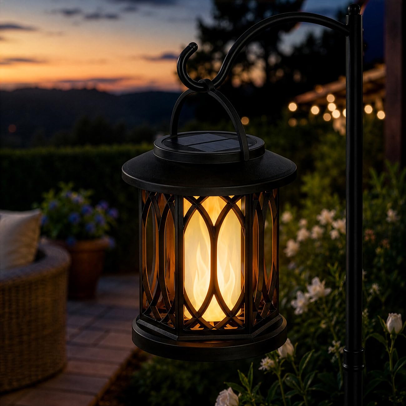 Lunartec Außenbeleuchtung Solar-Gartenlaterne 2er-Set IP65