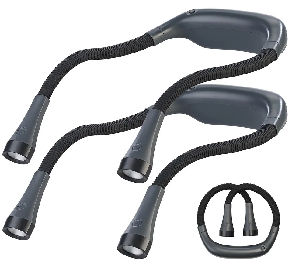 Lunartec Taschenlampen LED-Hals-Leselampe 2er-Set 4W dimmbar