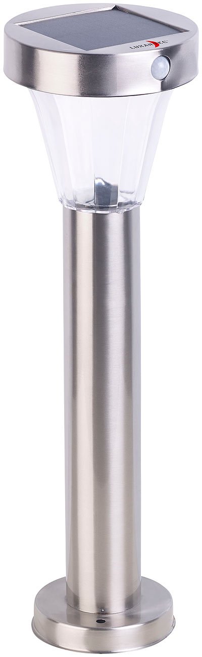 Lunartec Silva Solar-Wegeleuchte 2er-Set Edelstahl mit Bewegungsmelder