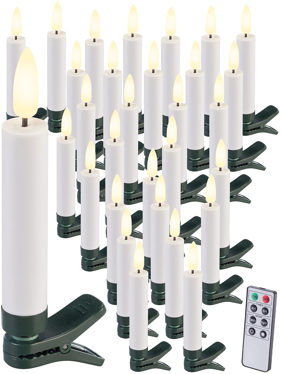 Lunartec Licht-Dekoration LED Weihnachtsbaumkerzen 30er weiß