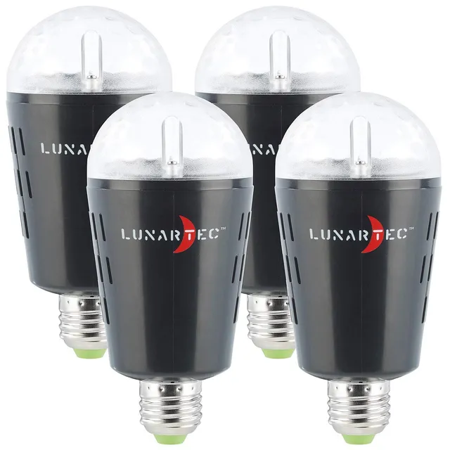Lunartec Leuchtmittel Disco Glühbirne E27 4er-Set farbig