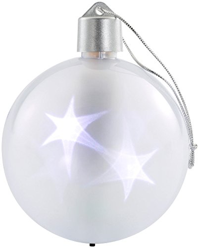 Lunartec Licht-Dekoration LED-Weihnachtskugeln 2er-Set weiß 3D