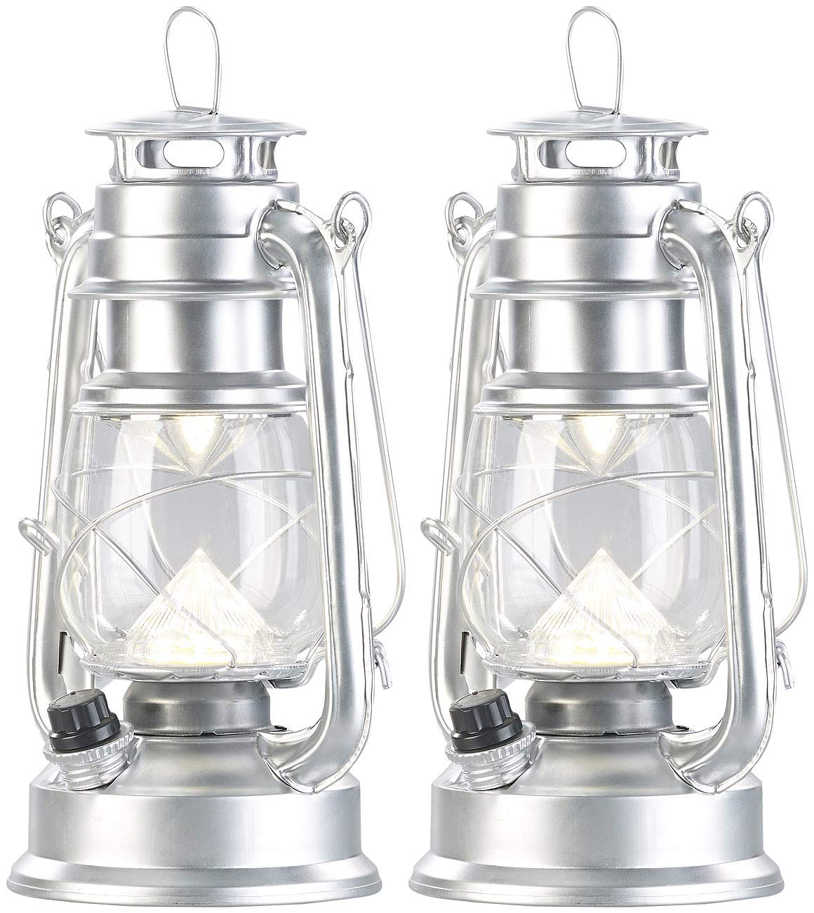 Lunartec Taschenlampen Sturmlampe LED 200 lm Akku 2er-Set