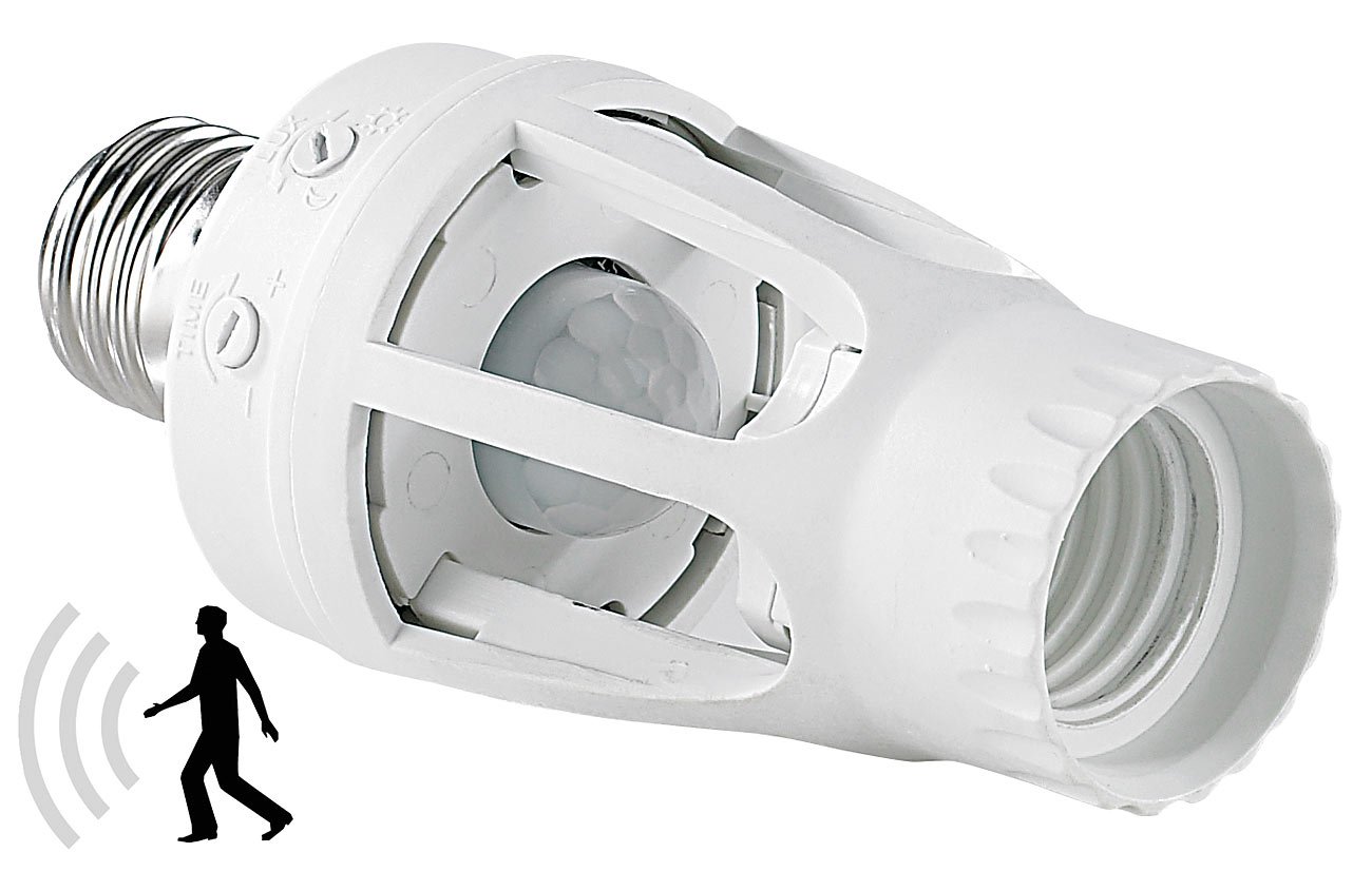 Lunartec Leuchtmittel Lampenfassung E27 4er mit Bewegungsmelder