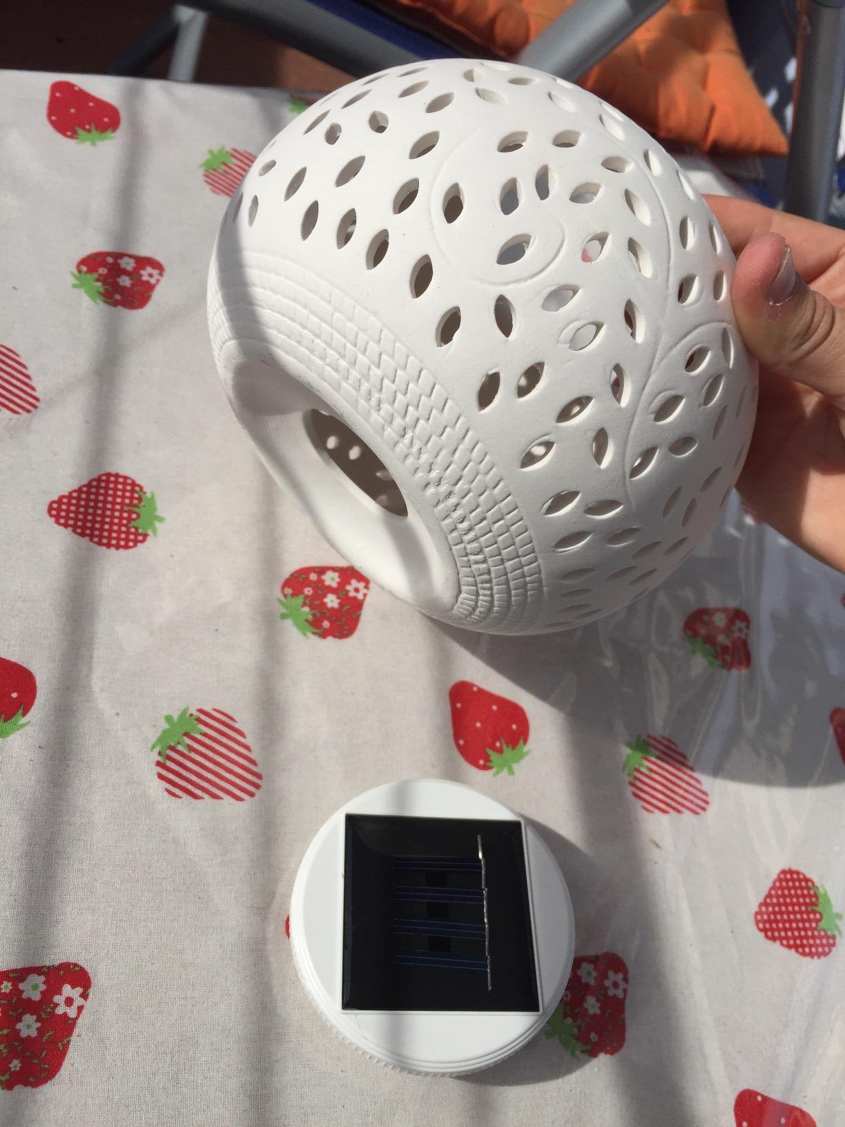 Lunartec Solar Windlicht Porzellan Farbwechsel warmweiß
