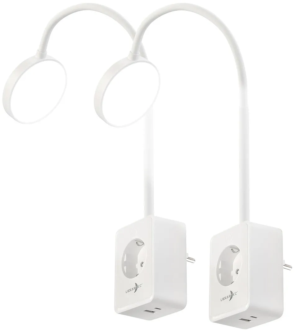 Lunartec Innenbeleuchtung CCT-Steckerleuchten 2er-Set schwarz USB