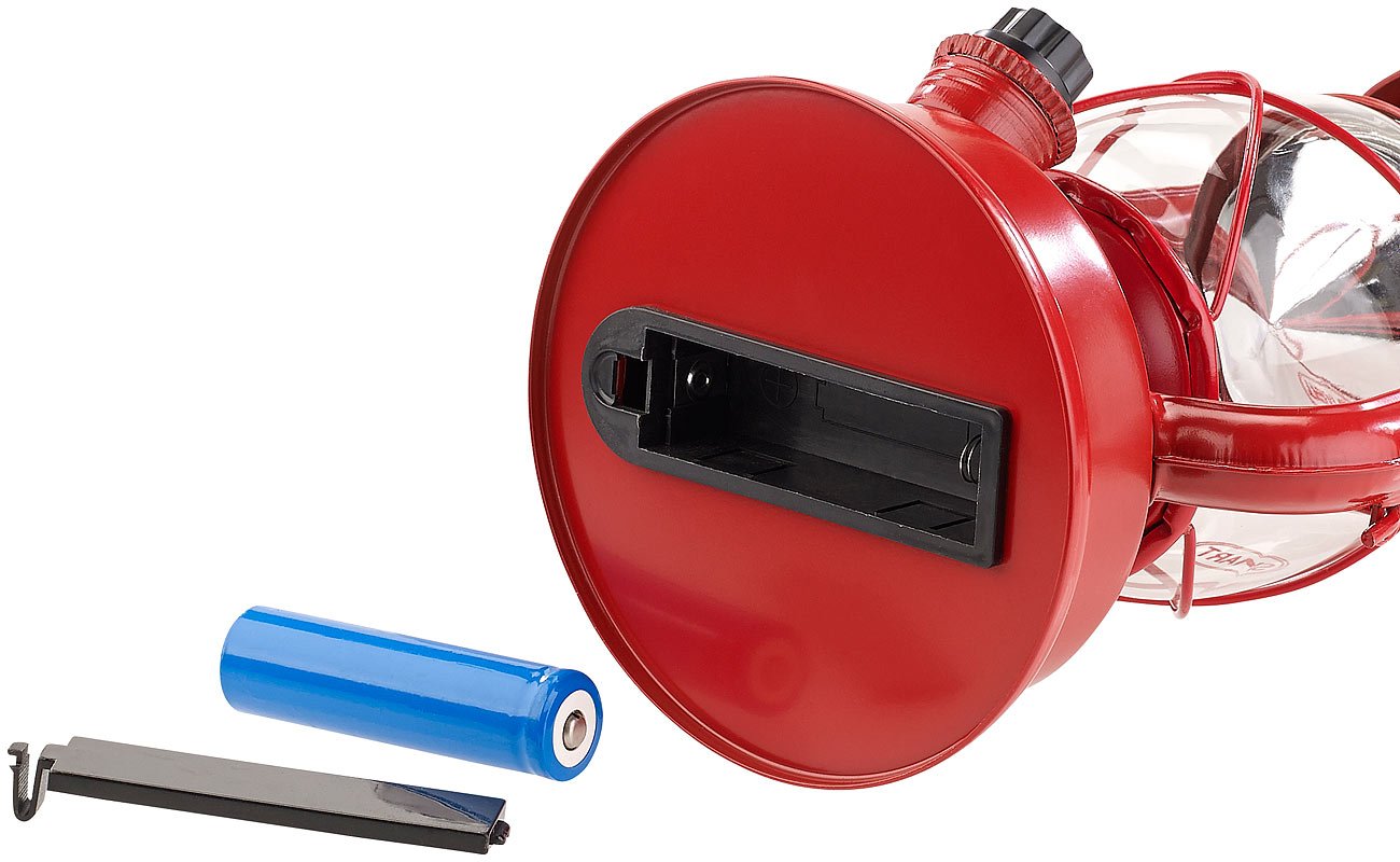 Lunartec Außenbeleuchtung Solar-Laterne 2er 23cm rot 40lm