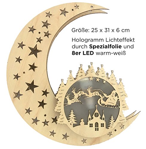 Bonetti Glowing stars Holzmond LED 25 cm warmweiß