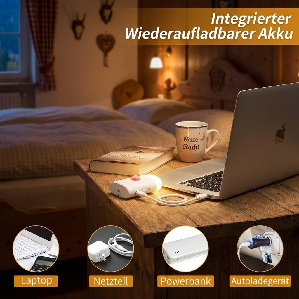 Bxroiu Lichterkette Nachtlicht LED Bewegungsmelder 2er-Pack