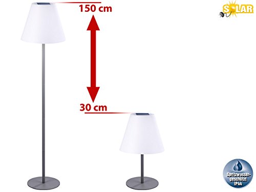 Lunartec Außenbeleuchtung Solar-Stehlampe warmweiß 50 lm IP44