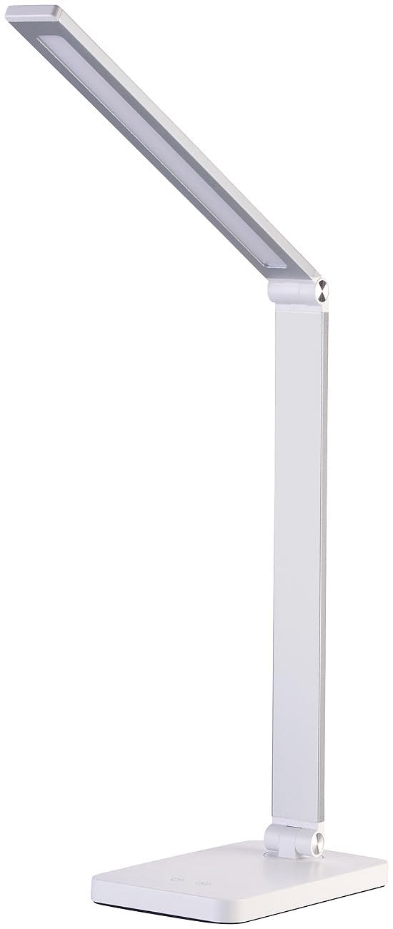 Lunartec Leuchtmittel Tischlampe LED Akku silber CCT