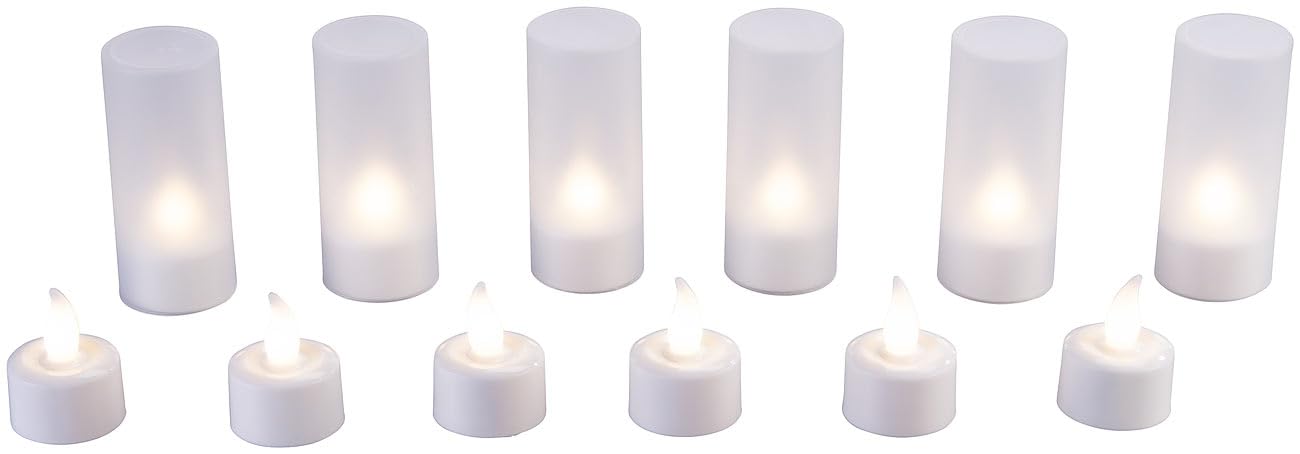 Lunartec Licht-Dekoration Akku-LED-Teelichter 24er-Set warmweiß