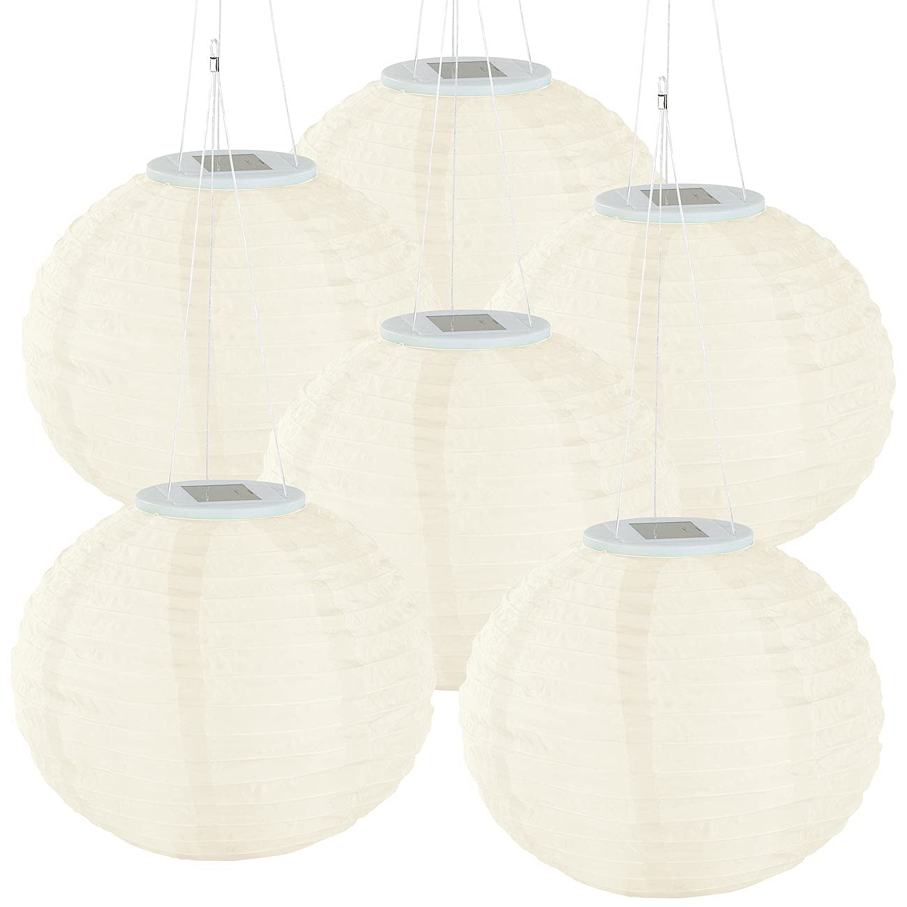 Lunartec Solar-Lampions 6er Set warmweiß Ø 30 cm IP44