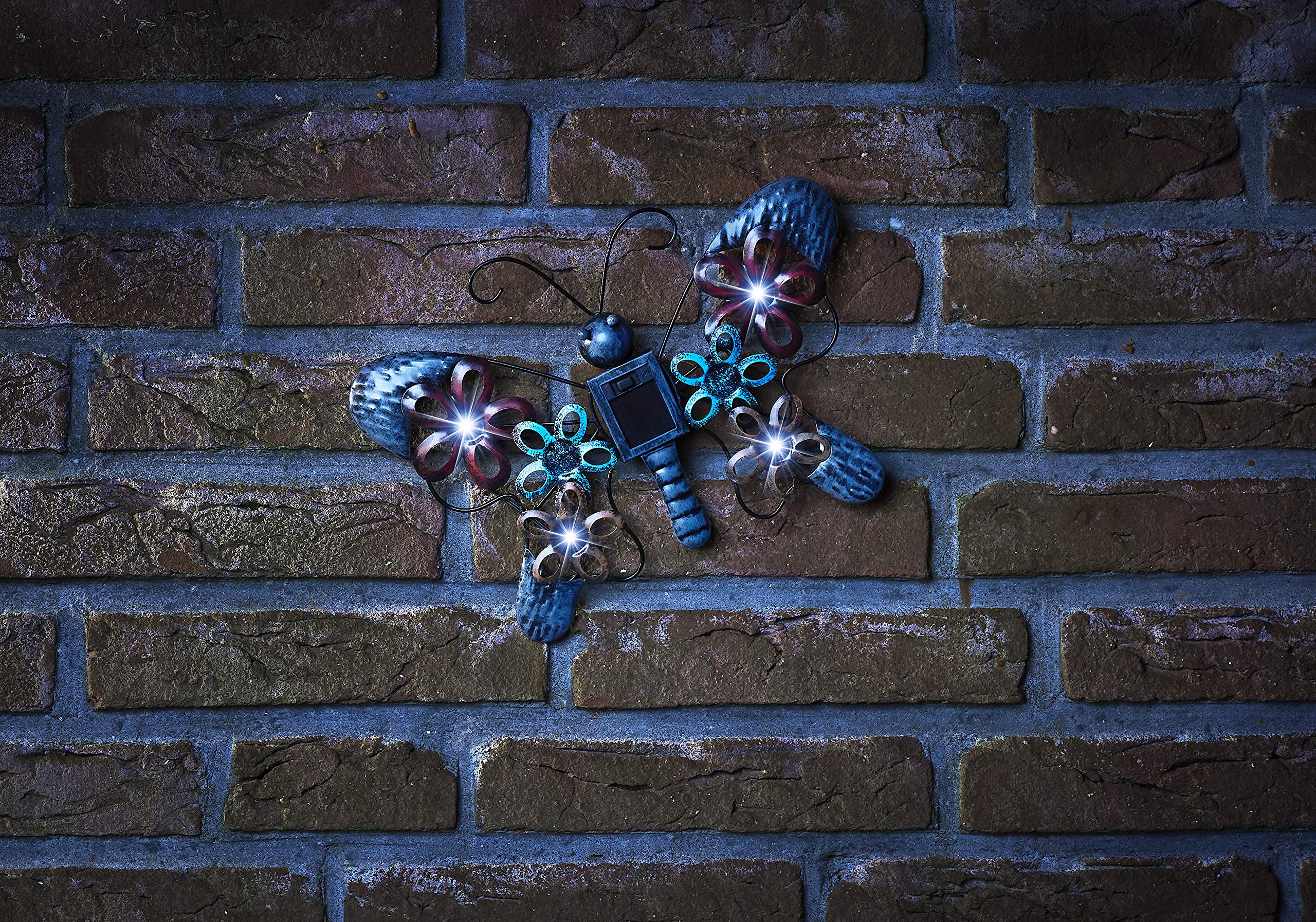 Bonetti Solar Lights Wanddekoration 2er-Set Schmetterling