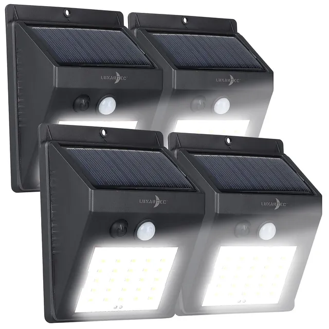 Lunartec Außenbeleuchtung Solar-Wandleuchte 4er-Set 100 Lumen