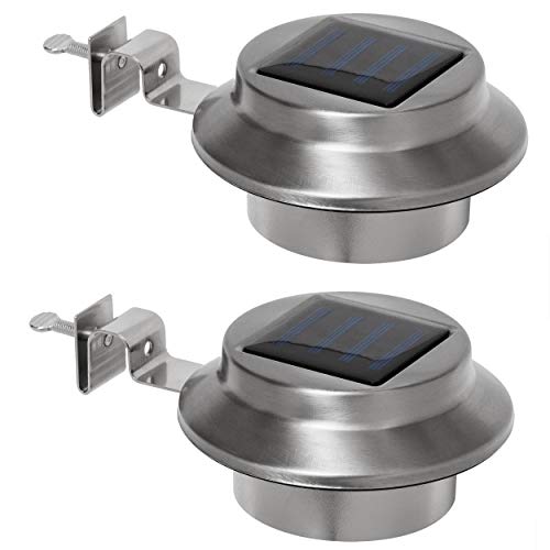 Bonetti Solar Dachrinnen-Leuchte Edelstahl Warmweiß 2er-Set