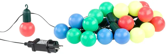 Lunartec Disco-Lichterkette LED 20er bunt 9,75m IP44