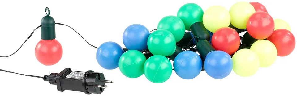 Lunartec Disco-Lichterkette LED 20er bunt 9,75m IP44