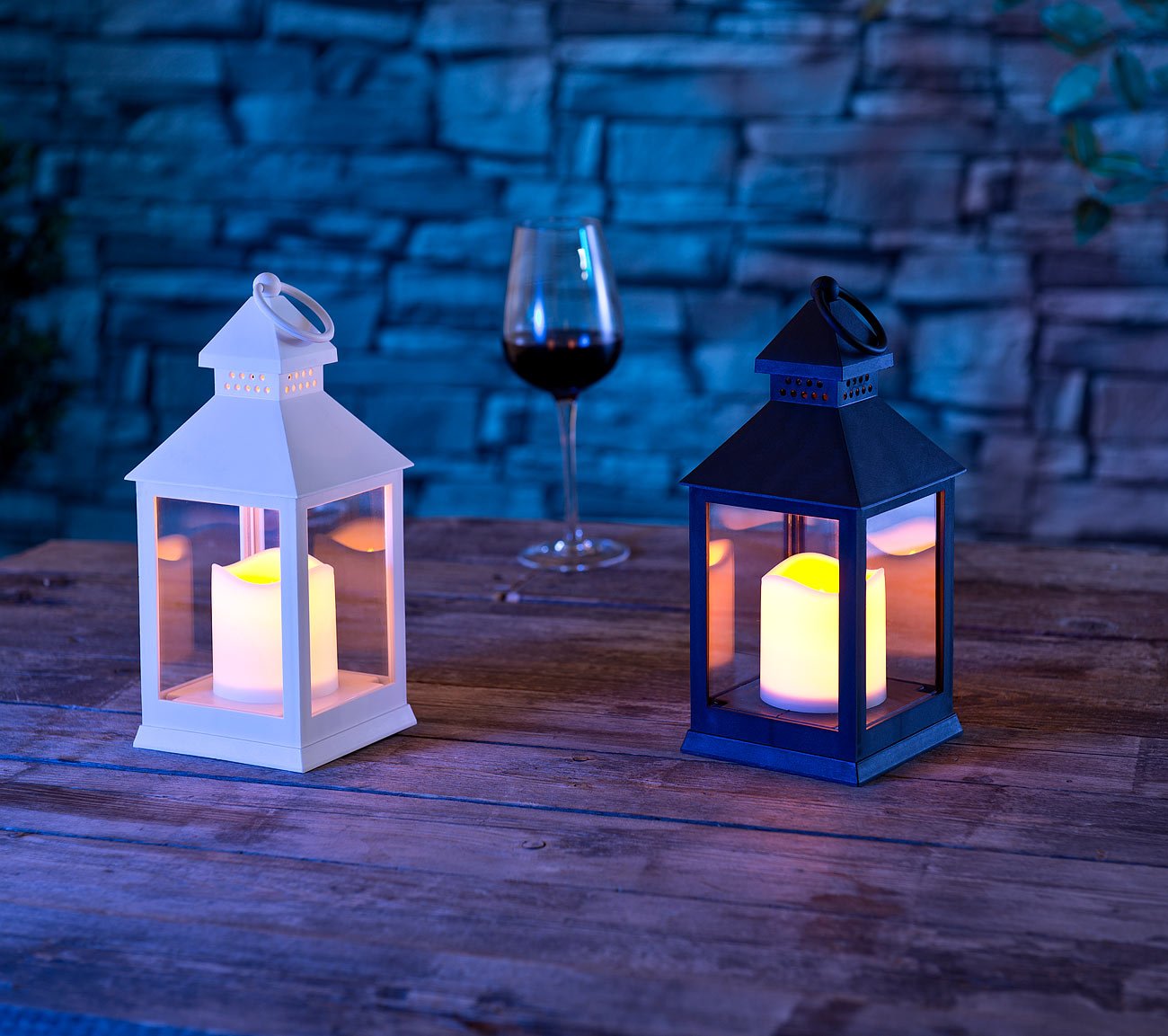 Lunartec Licht-Dekoration Grablaterne LED mit Timer schwarz