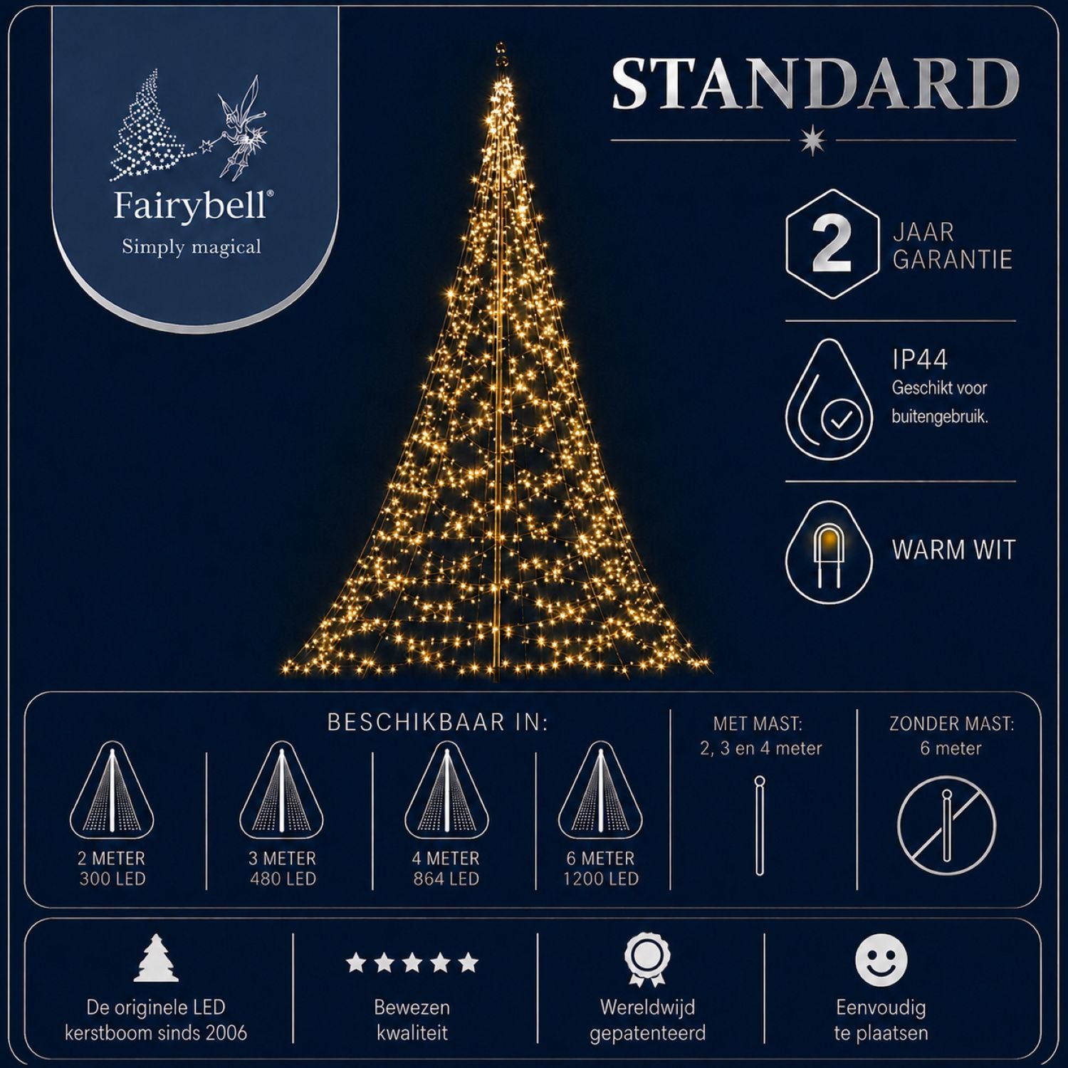 Fairybell Standard 4 m 864 LED Lichterbaum warmweiß mit Mast