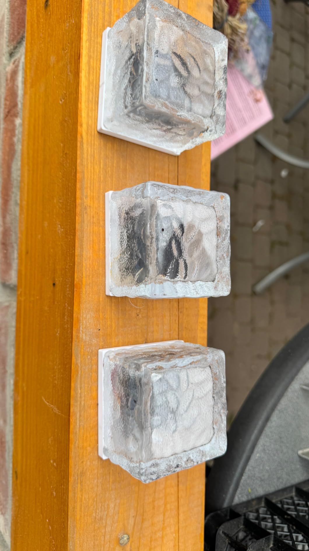 Lunartec Solar-Glasbaustein LED klein 7x7 cm 4er-Set