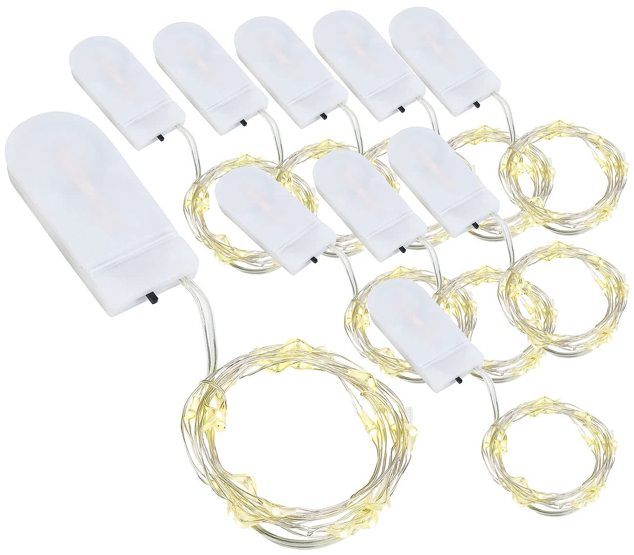 Lunartec Licht-Dekoration LED Lichterdraht warmweiß 10er-Set 1,2 m