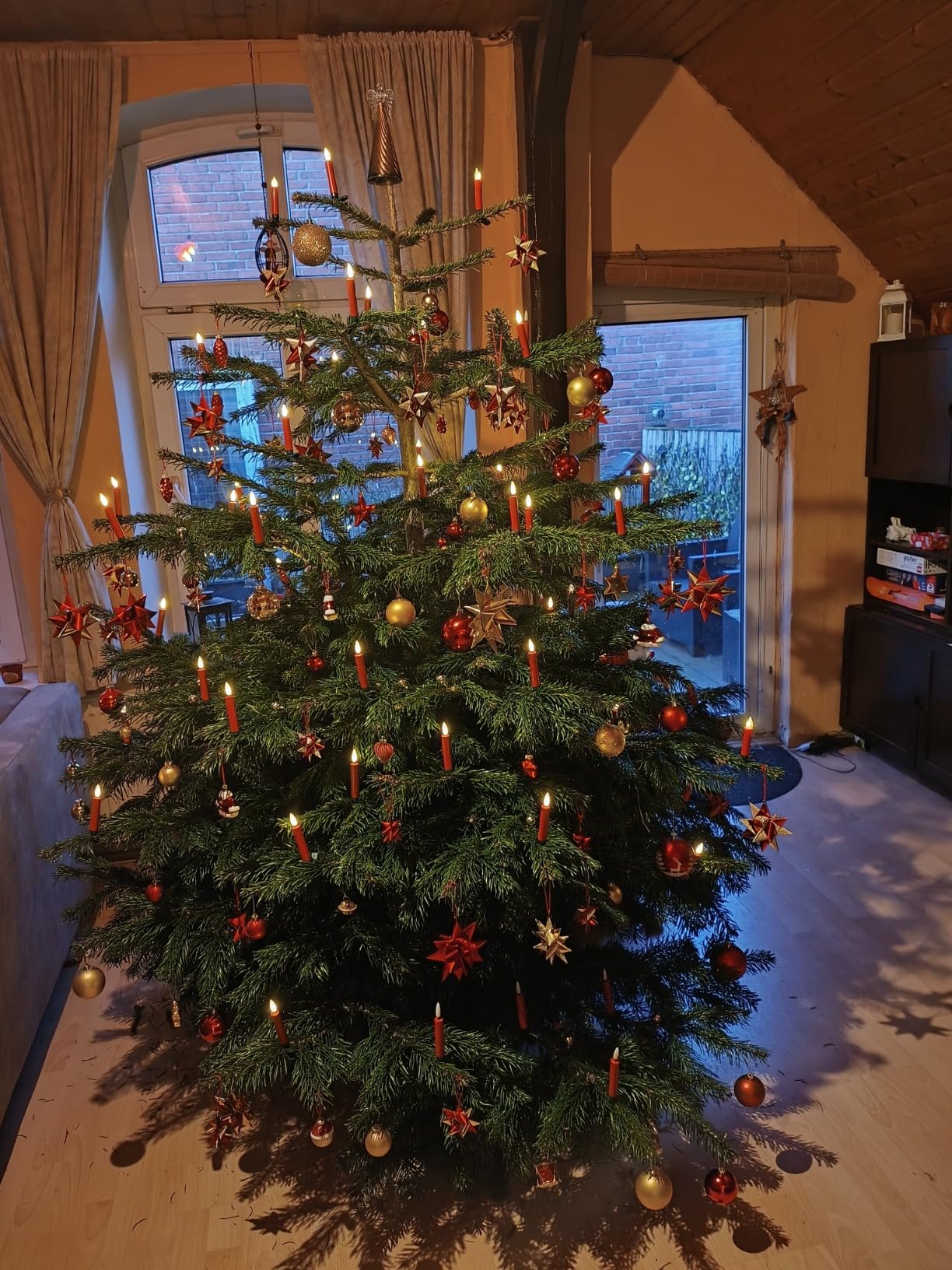 Lunartec Licht-Dekoration LED-Baumkerzen 20er-Set rot Docht