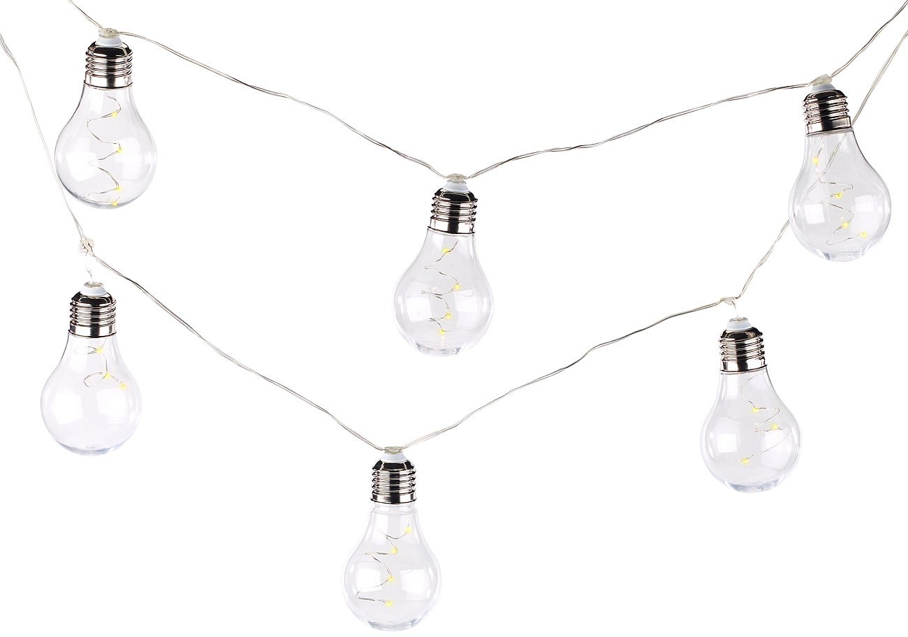 Lunartec Licht-Dekoration Solar-Lichterkette Retro 8,5m warmweiß
