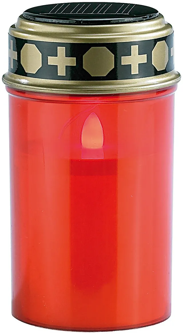 Lunartec Licht-Dekoration Solar Grablicht rot mit Sensor