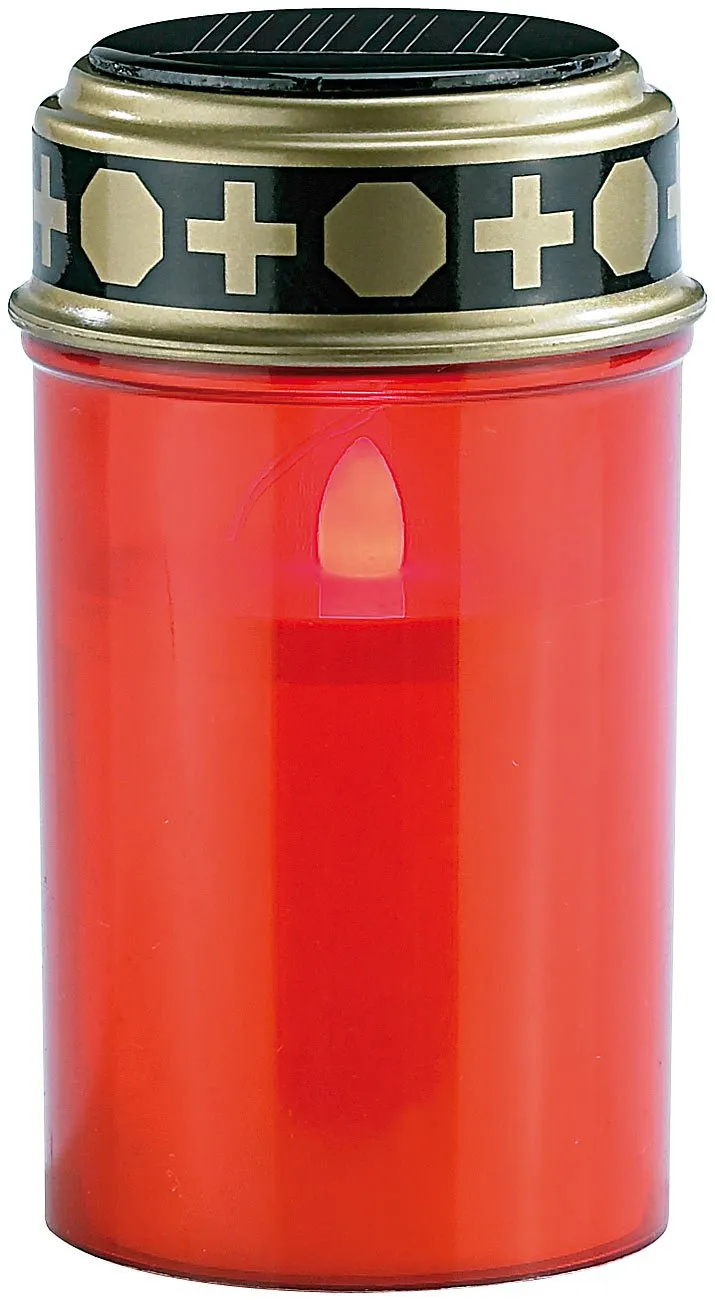 Lunartec Licht-Dekoration Solar Grablicht rot mit Sensor