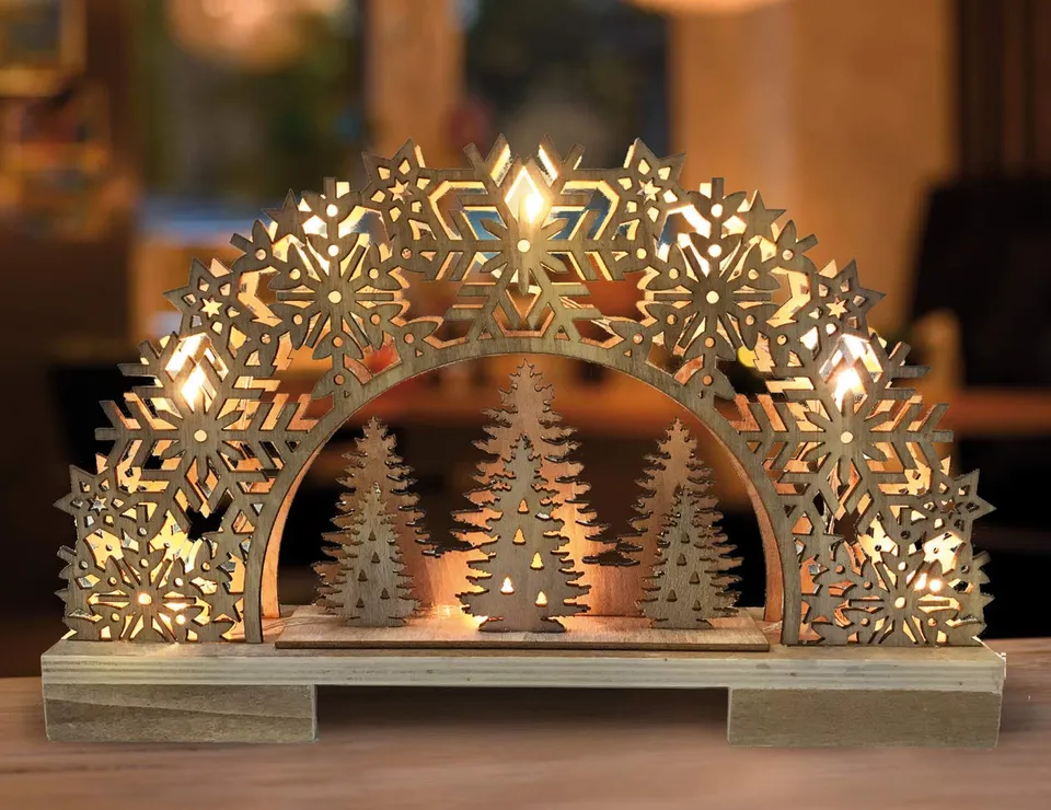 Bonetti Light arches Lichterbogen Holz Tannenbäumchen 8 LED
