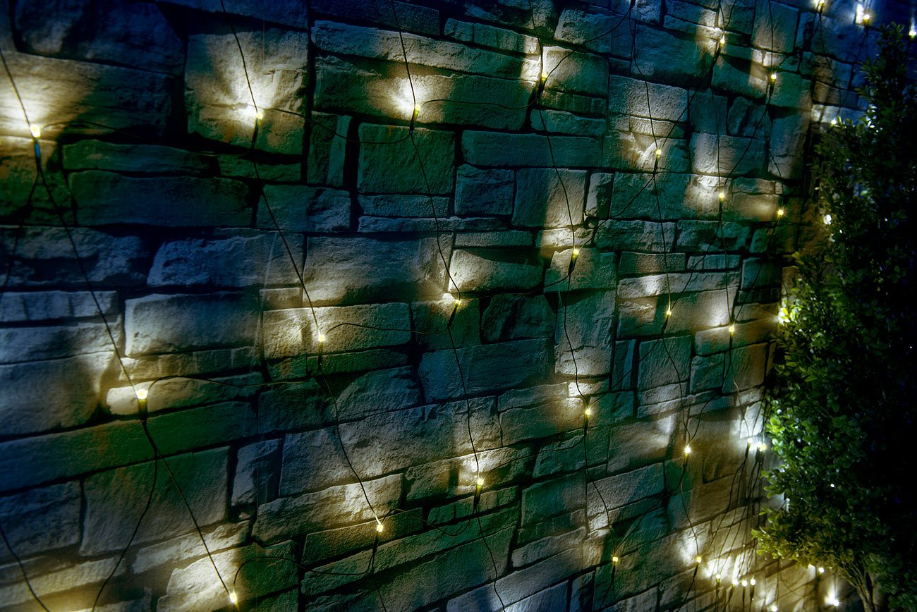 Lunartec Licht-Dekoration Solar-Lichternetz 198 LEDs 3x3 m kaltweiß