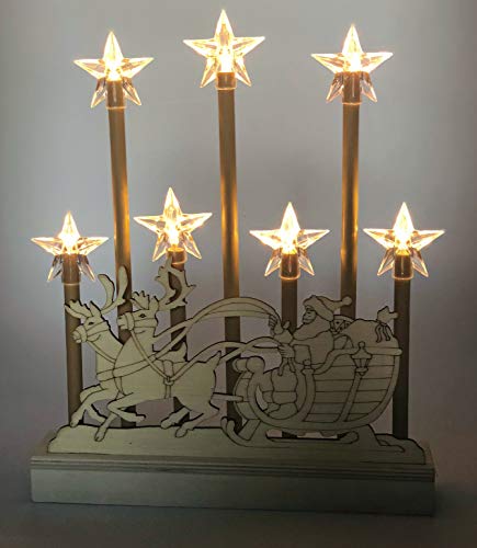 Bonetti LED Lichterketten Dekolicht Weihnachtsmann Holz 7 LED