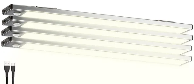 Lunartec Innenbeleuchtung LED-Lichtleiste 4er-Set warmweiß 33cm
