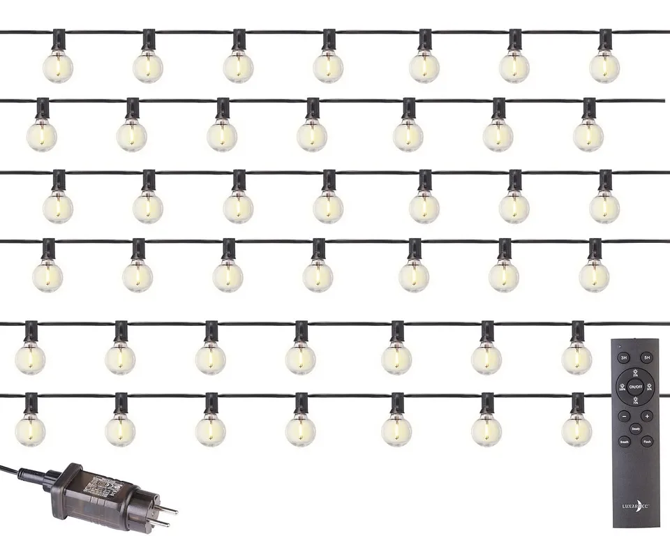 Lunartec Licht-Dekoration G40 Lichterkette 30m warmweiß IP44
