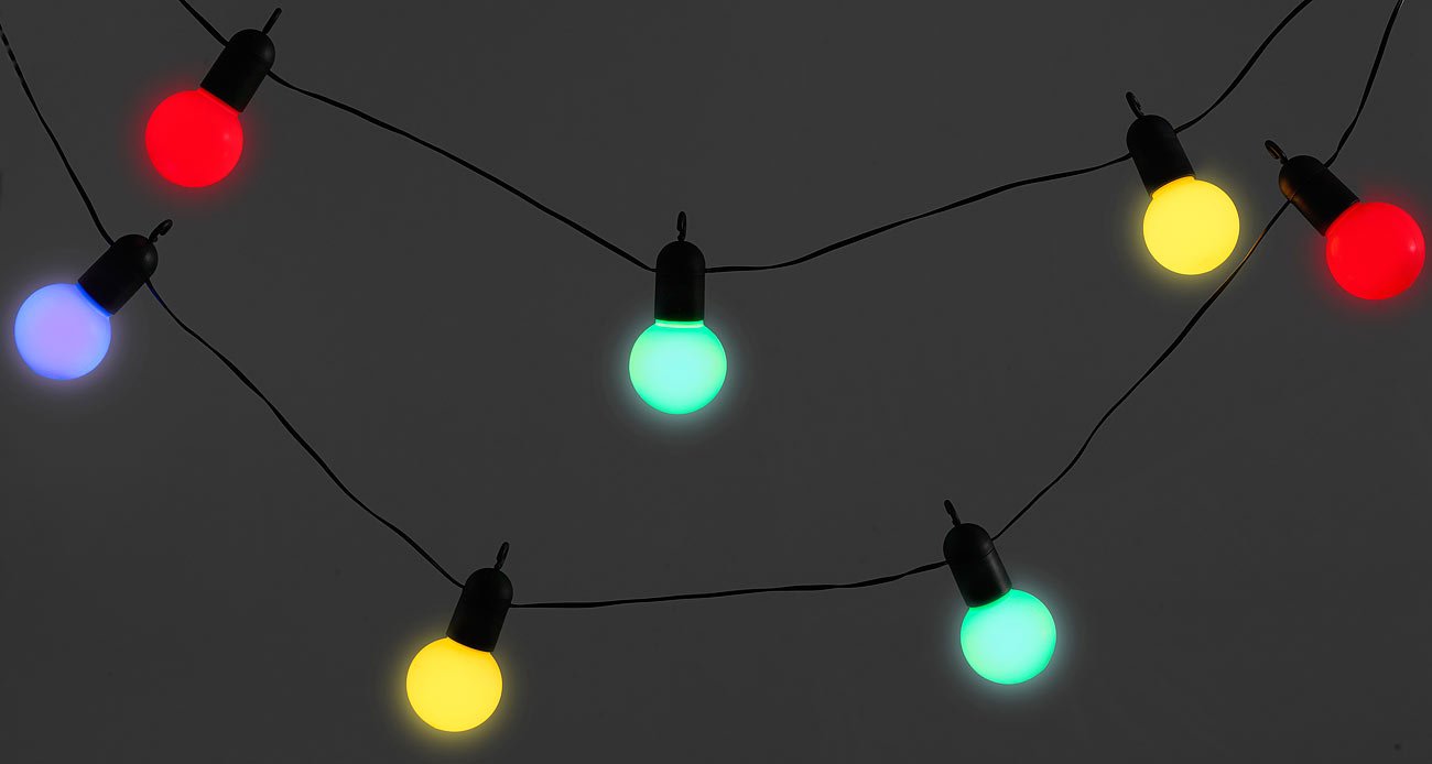 Lunartec Licht-Dekoration Party-Lichterkette 2er-Set 20 LEDs bunt