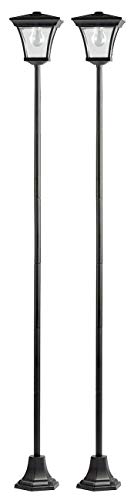 Lunartec Außenbeleuchtung Solar-Gartenleuchte 200cm 2er-Set