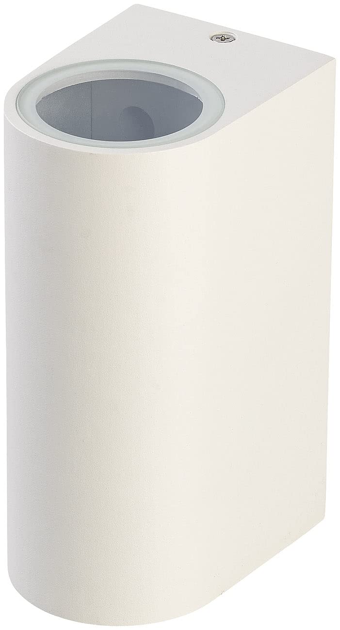 Lunartec Leuchtmittel runde Up Down Wandleuchte weiß 2er-Set IP44