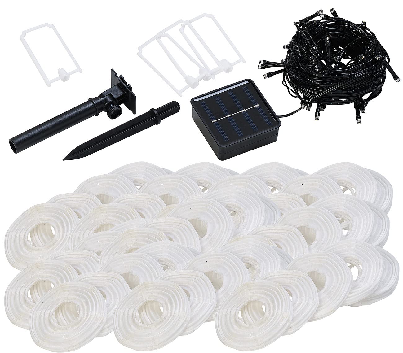 Lunartec Licht-Dekoration Solar-Lichterkette 50 Lampions 10 m warmweiß
